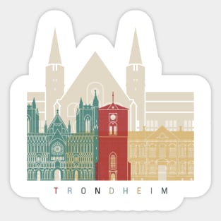 Trondheim skyline poster Sticker